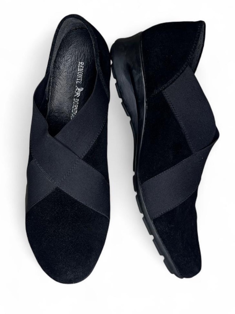 Remonte Wedge Loafers Slip On Comfort Black Shoes Women Size 9 EU 40